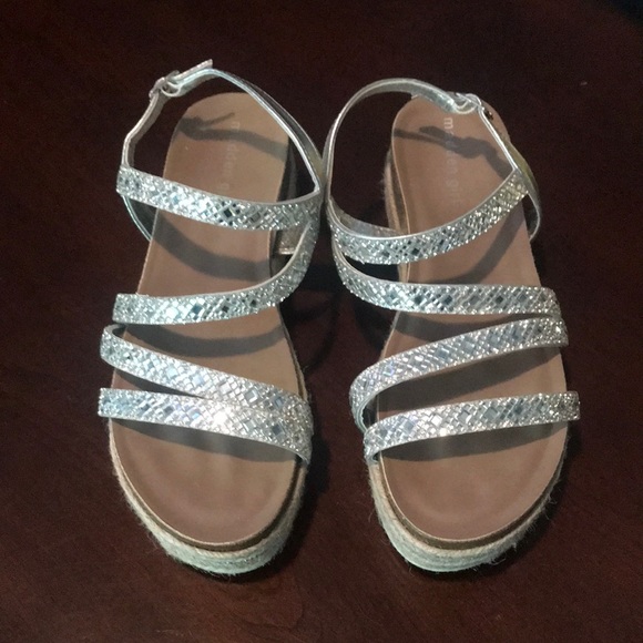 Madden Girl Shoes - Silver bling platform sandals